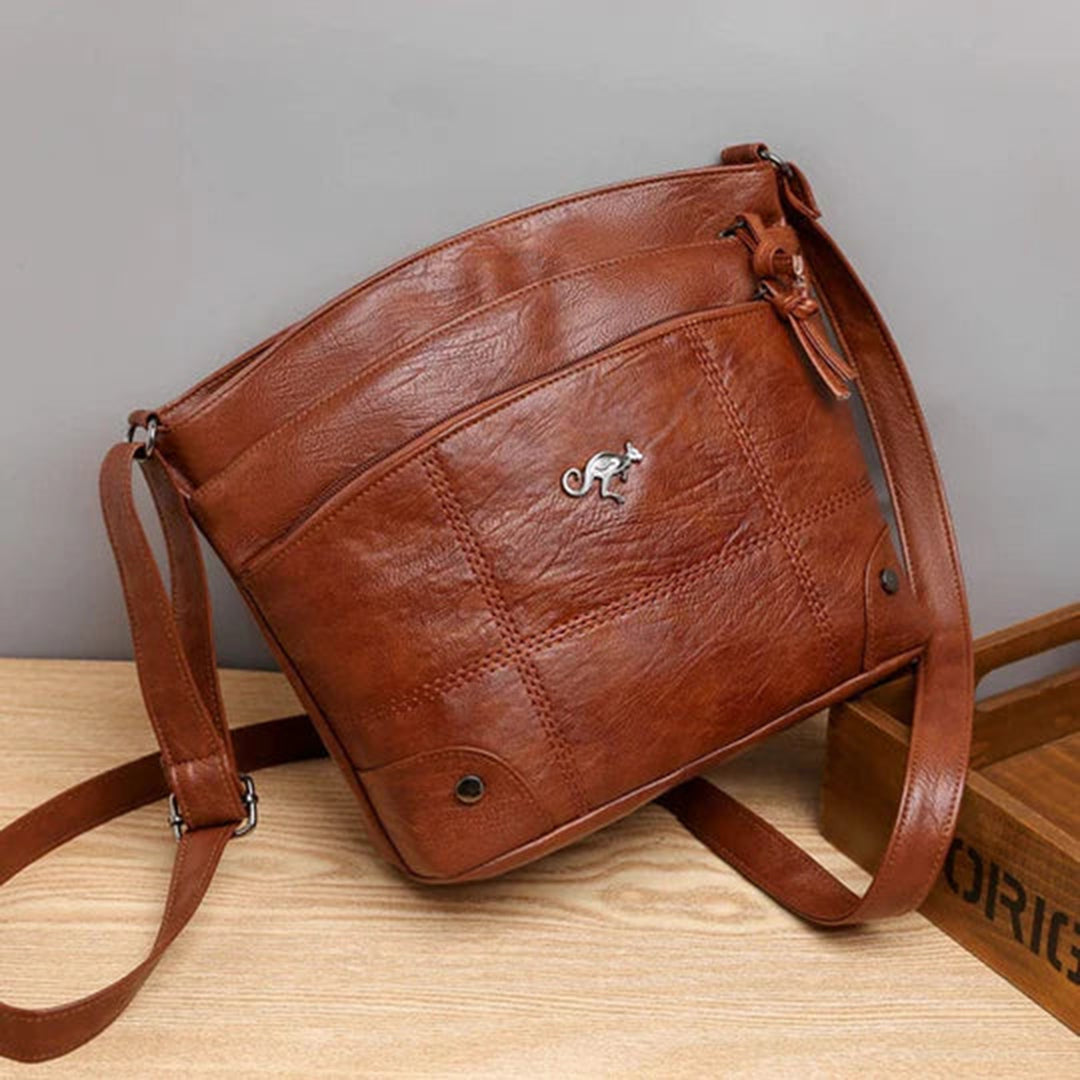 Elegante leren schoudertas met tijdloos design – Dames