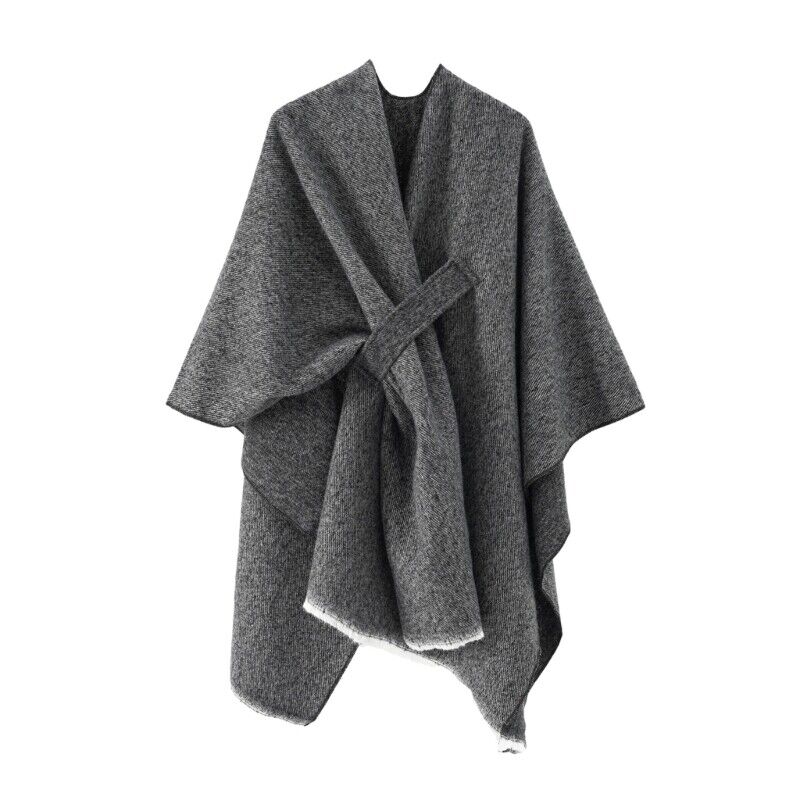 Elegante kasjmier poncho met retro design – Dames