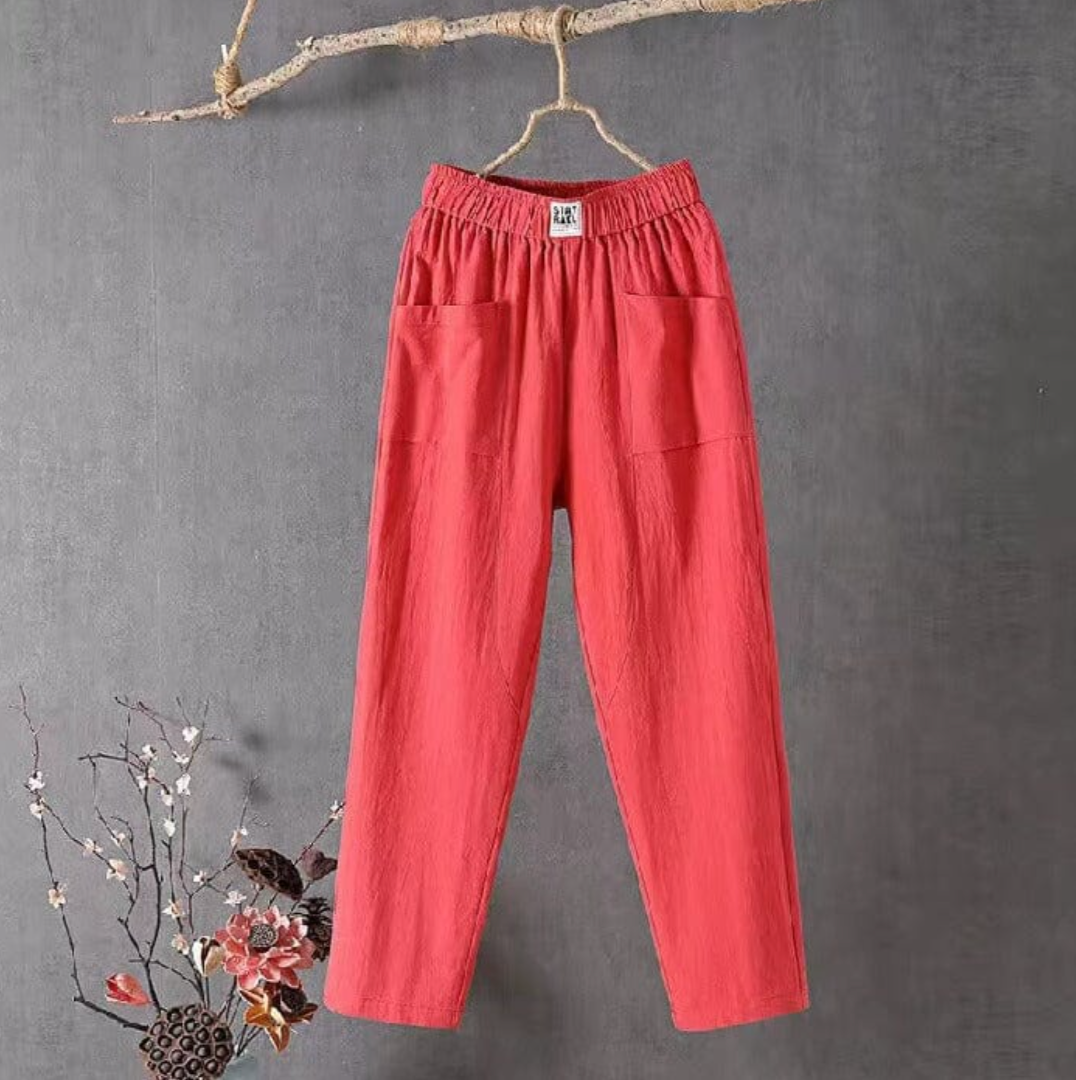 Elegante zomerbroek met elastische tailleband – Dames