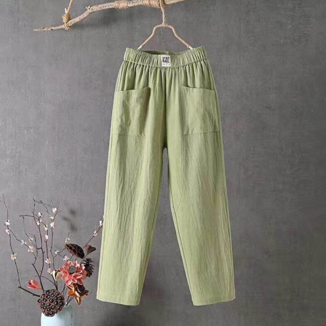 Elegante zomerbroek met elastische tailleband – Dames