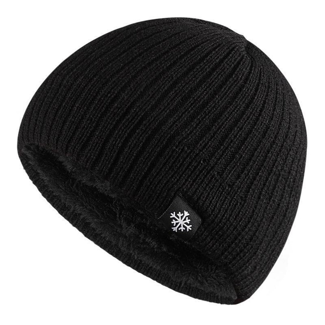 Warme gebreide wintermuts met zachte fleece voering – Dames