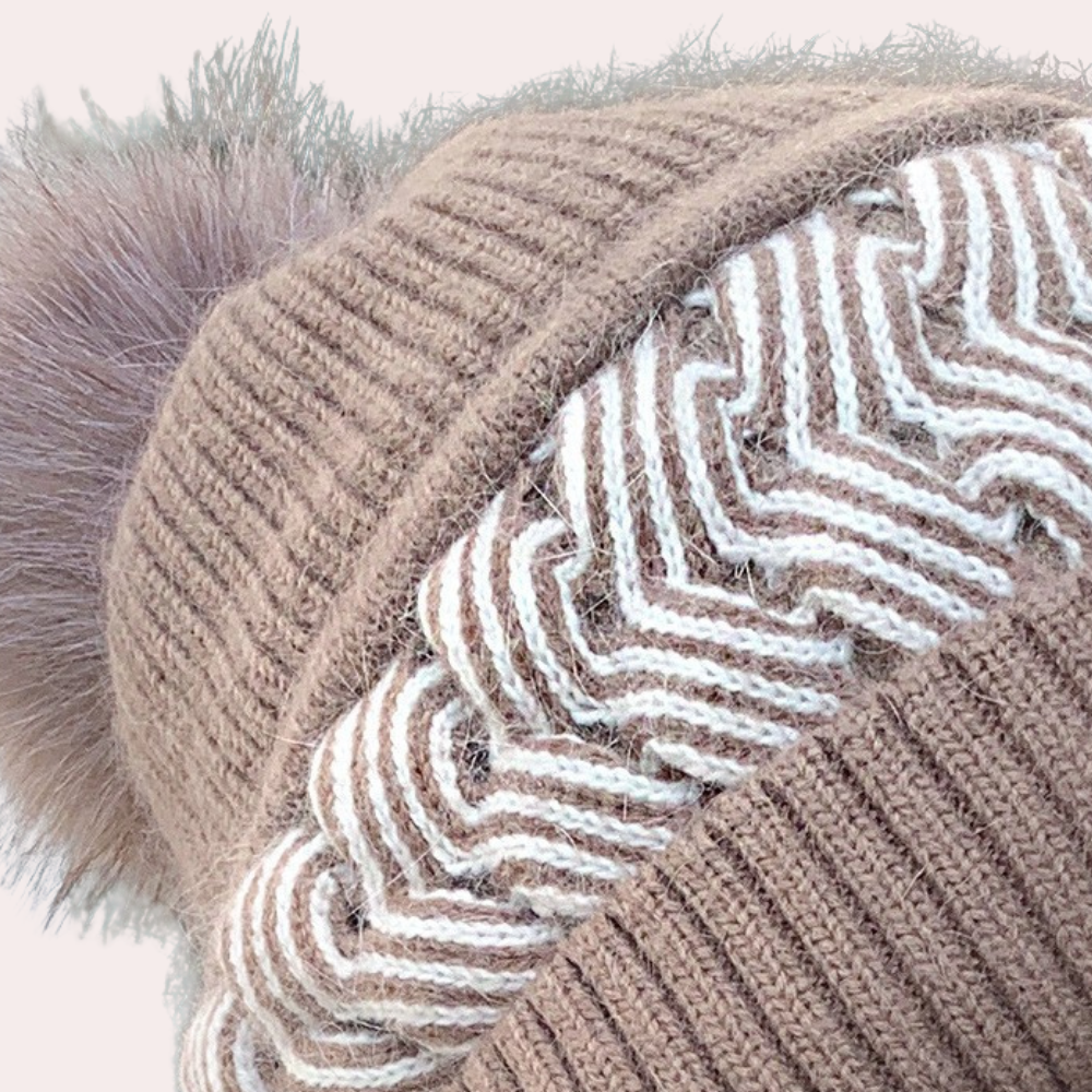 Warme muts en sjaal set van nertsfleece – Dames