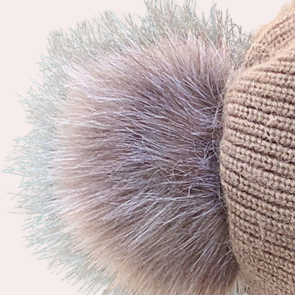 Warme muts en sjaal set van nertsfleece – Dames