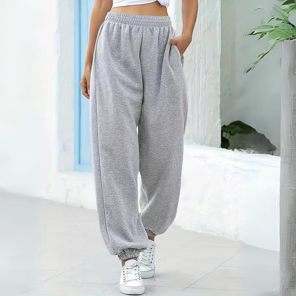 Comfortabele casual joggingbroek met hoge taille – Dames
