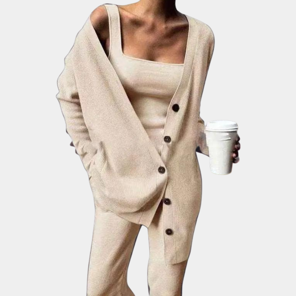 Warme 3-delige jogging set met jasje en broek – Dames