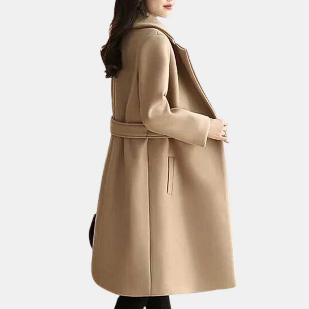 Warme winterjas met ceintuur en slim fit – Dames