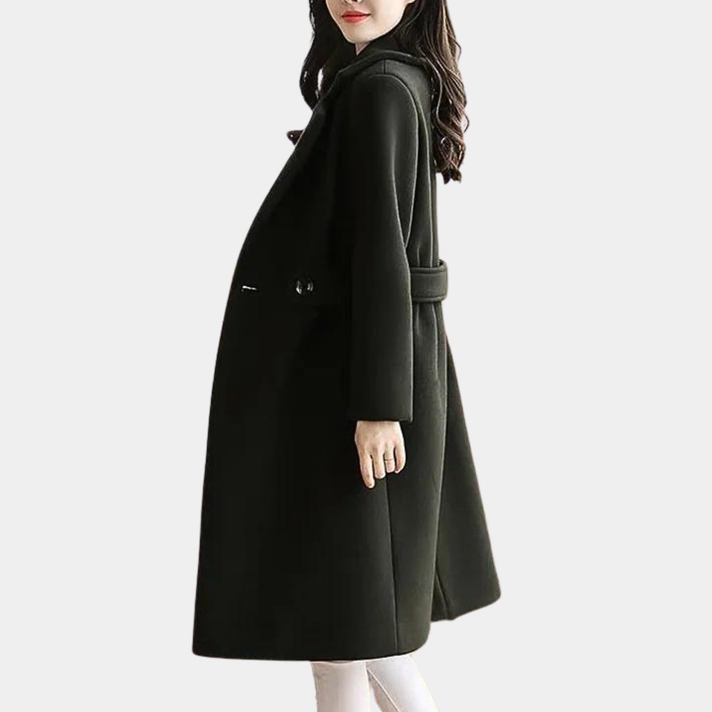 Warme winterjas met ceintuur en slim fit – Dames