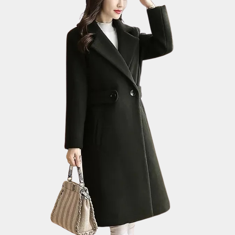 Warme winterjas met ceintuur en slim fit – Dames