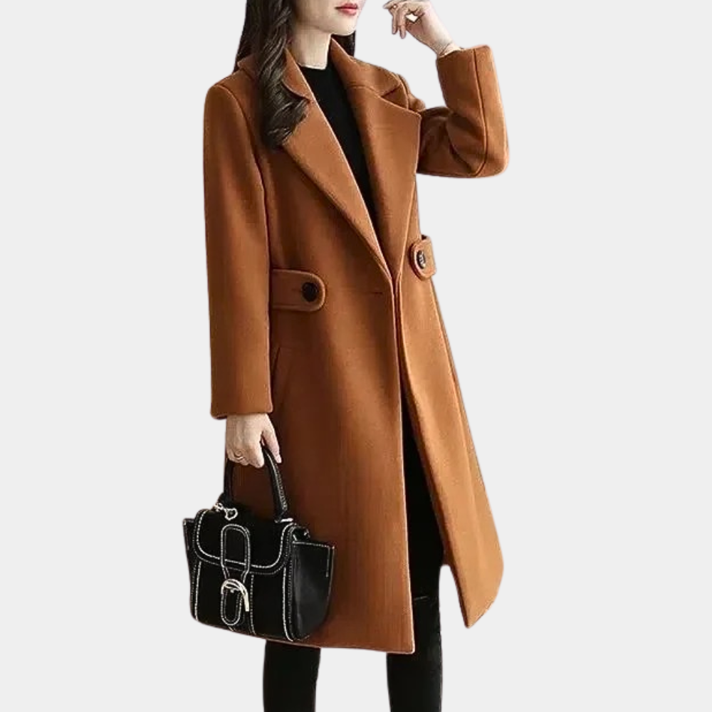 Warme winterjas met ceintuur en slim fit – Dames