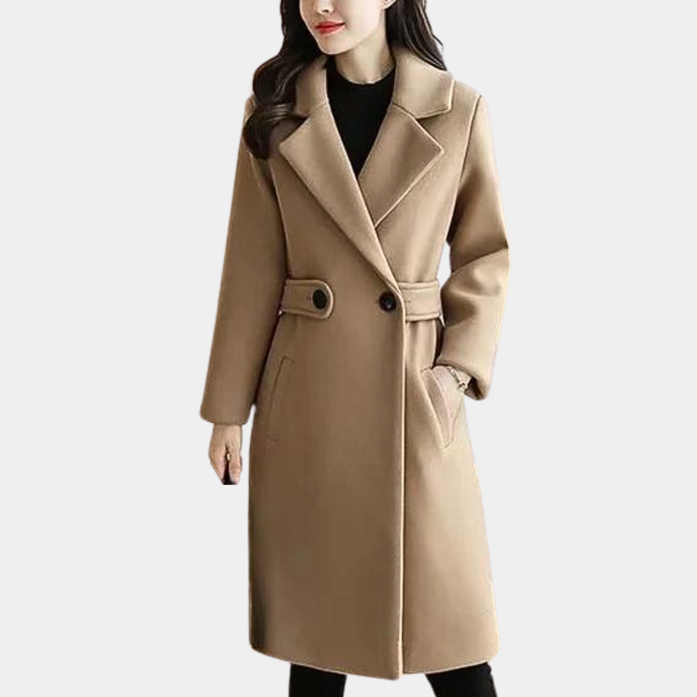 Warme winterjas met ceintuur en slim fit – Dames