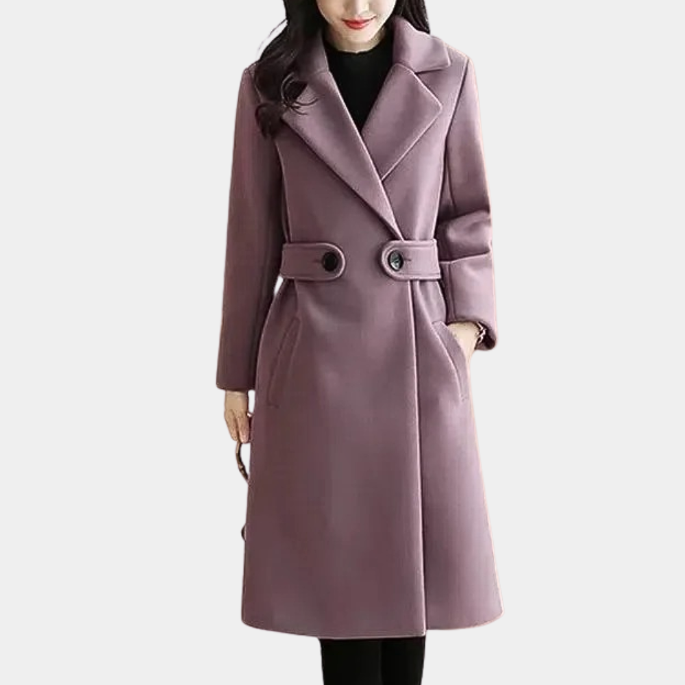 Warme winterjas met ceintuur en slim fit – Dames