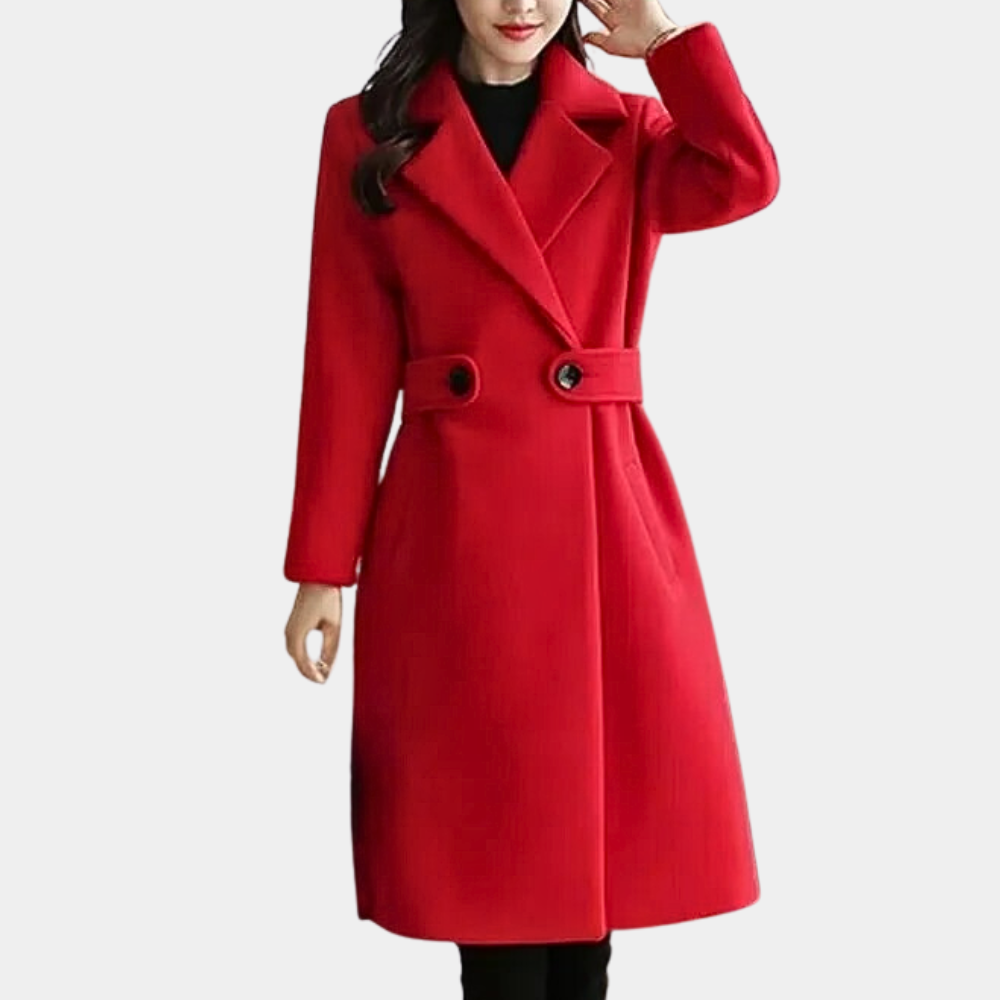 Warme winterjas met ceintuur en slim fit – Dames