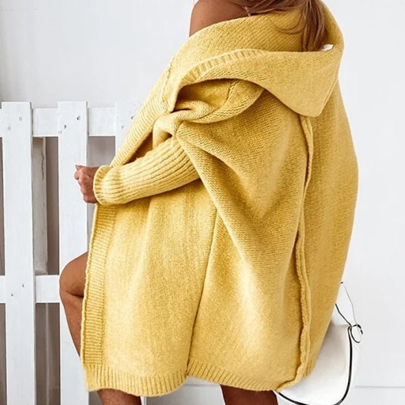 Comfortabele oversized cardigan met capuchon – Dames