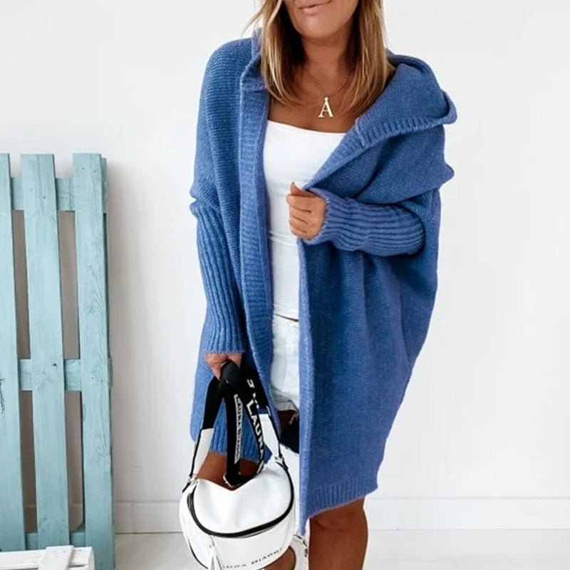 Comfortabele oversized cardigan met capuchon – Dames