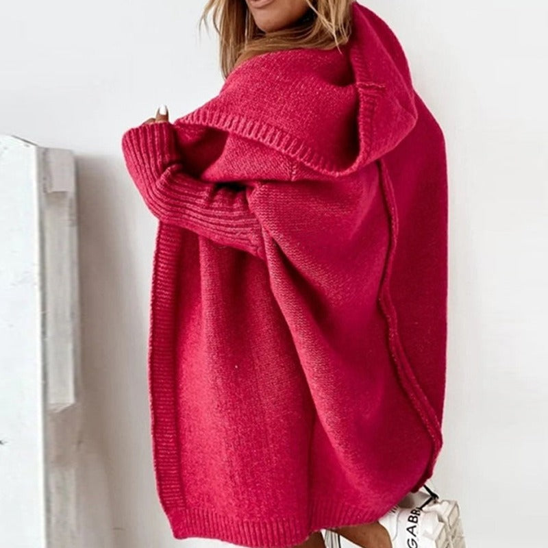 Comfortabele oversized cardigan met capuchon – Dames