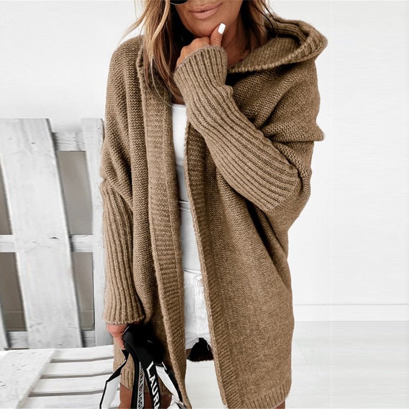 Comfortabele oversized cardigan met capuchon – Dames