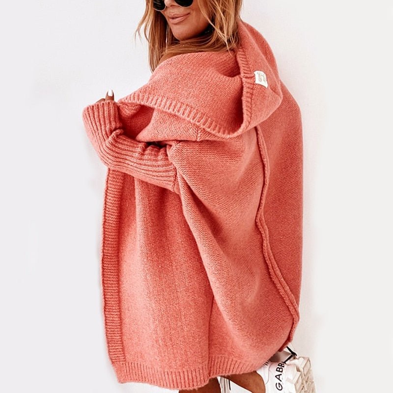Comfortabele oversized cardigan met capuchon – Dames