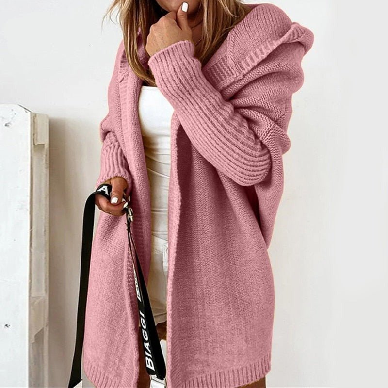 Comfortabele oversized cardigan met capuchon – Dames