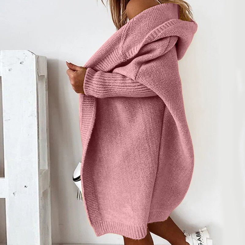 Comfortabele oversized cardigan met capuchon – Dames