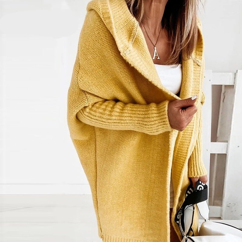 Comfortabele oversized cardigan met capuchon – Dames