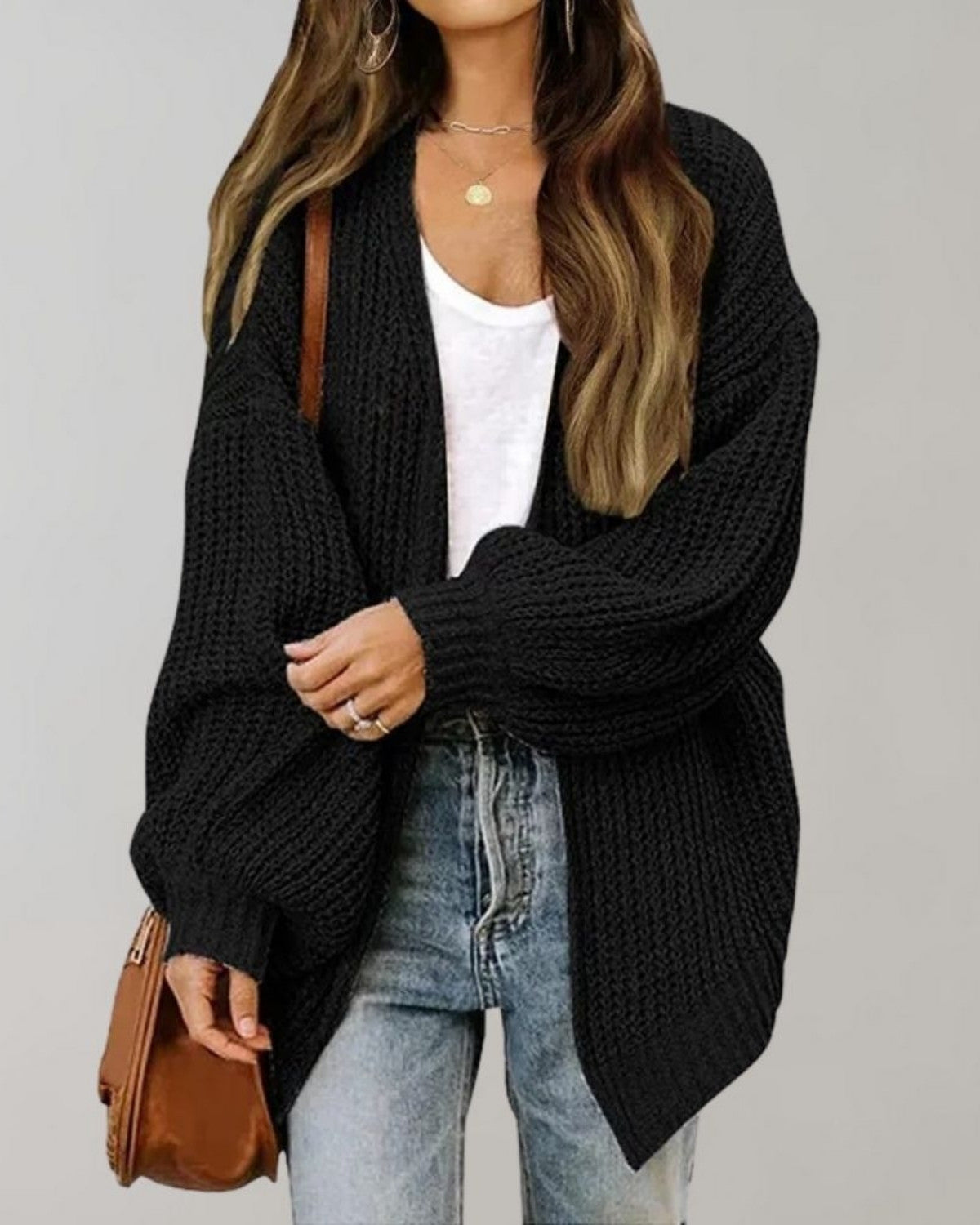 Casual gebreid damesvest met relaxte pasvorm – Dames