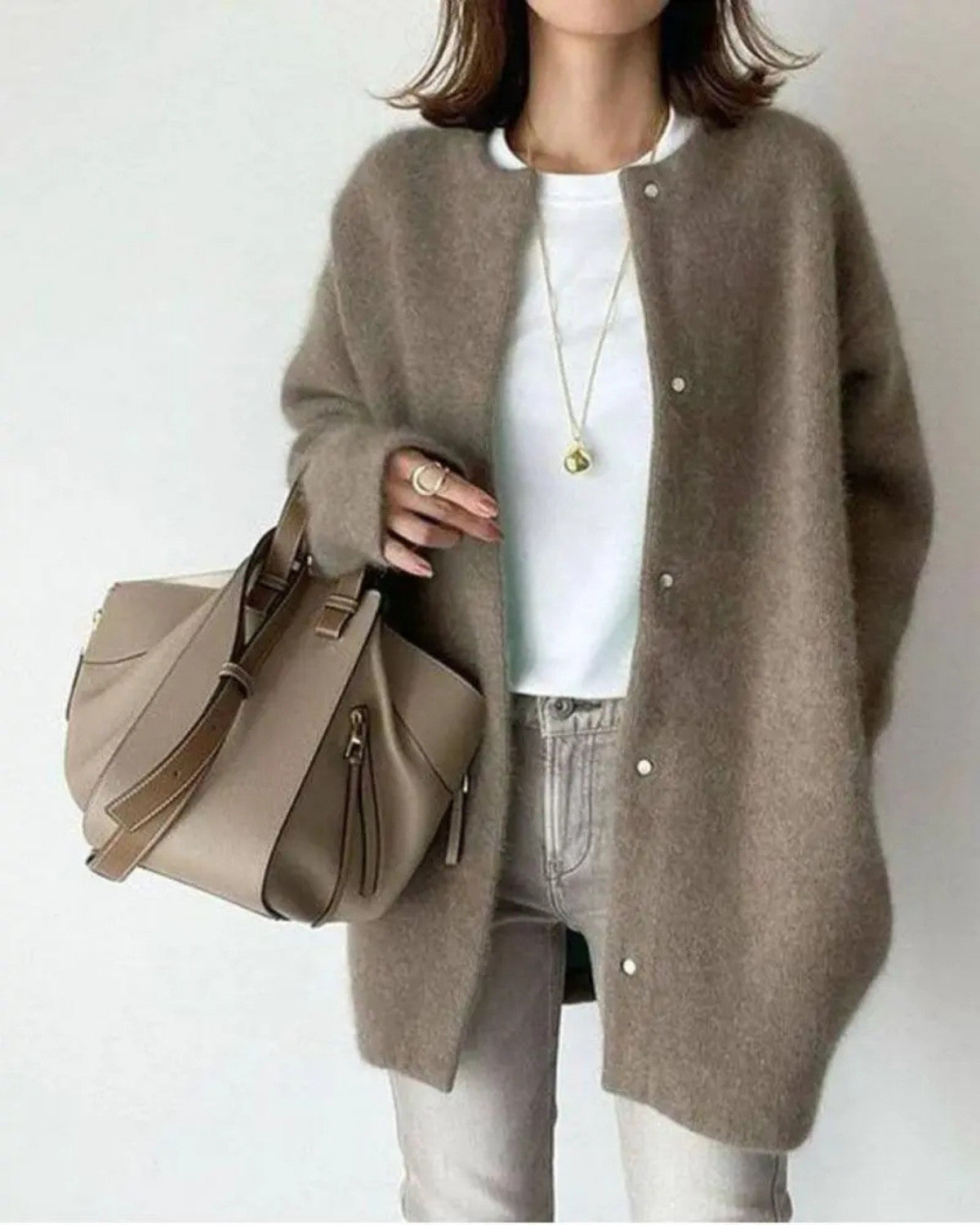 Chic vest van wol en mohair voor herfst en winter – Dames