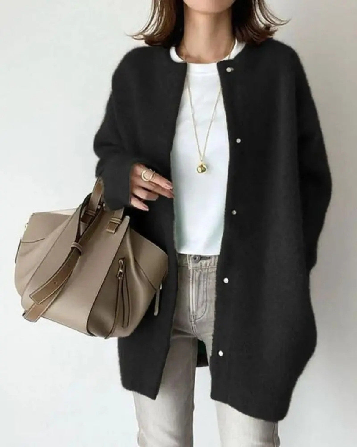 Chic vest van wol en mohair voor herfst en winter – Dames