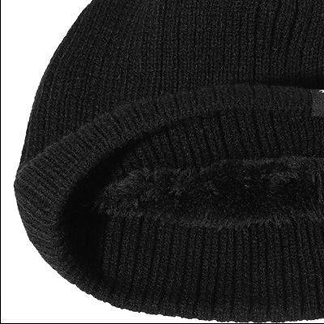 Warme gebreide wintermuts met zachte fleece voering – Dames