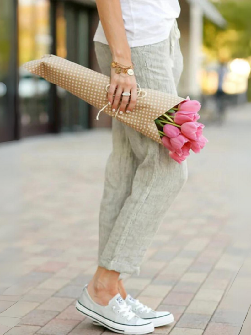 Comfortabele luchtige broek met losse pasvorm – Dames