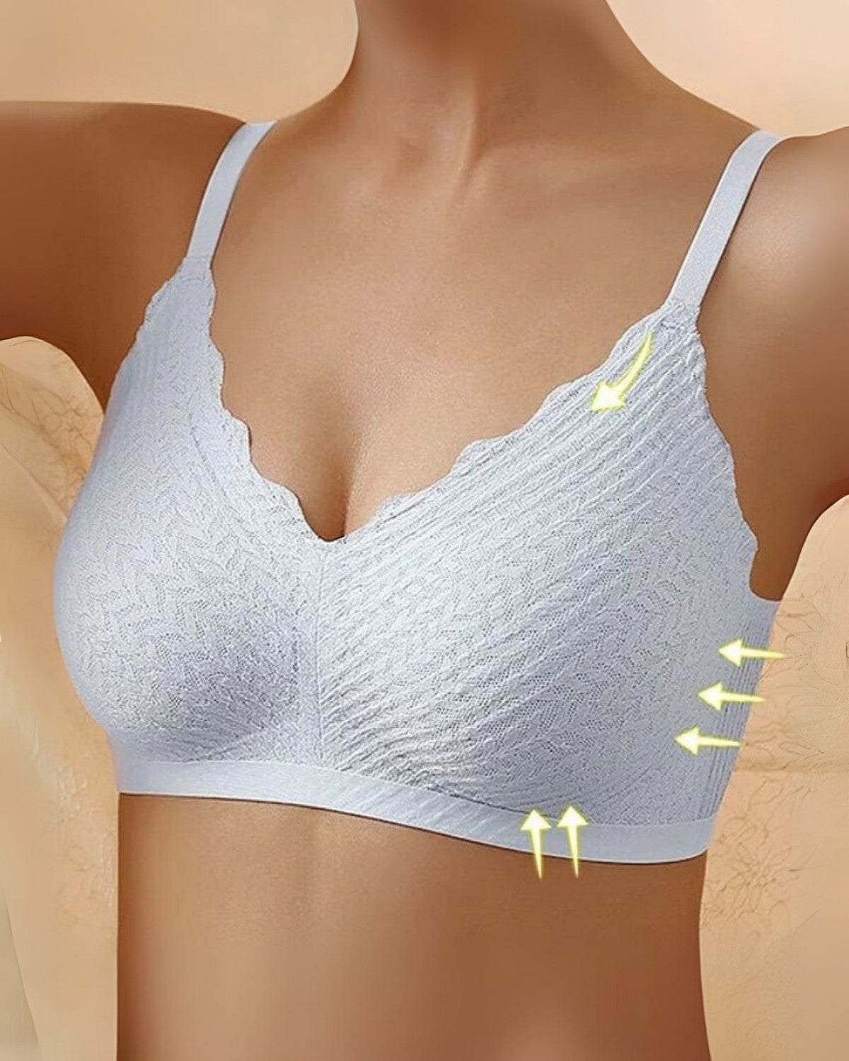 Comfortabele naadloze kanten beha met brede band – Dames
