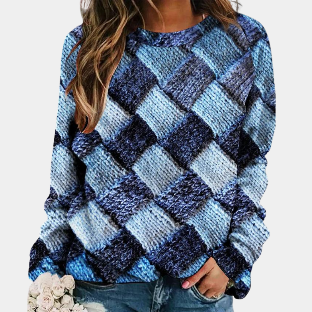 Comfortabele trui met kleurrijke print en zachte stof – Dames