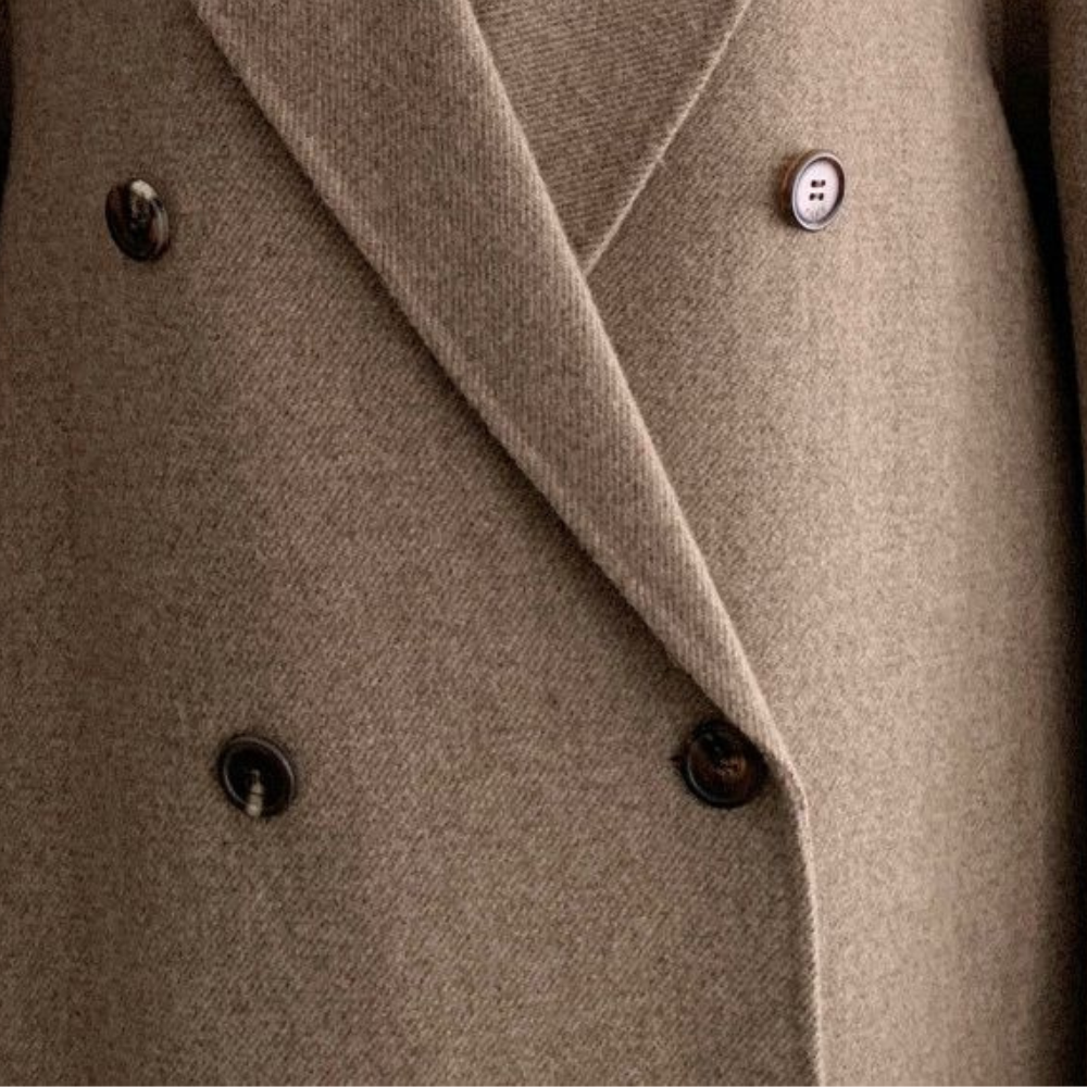 Lange winterjas met dubbele knopen en tijdloze elegantie – Dames