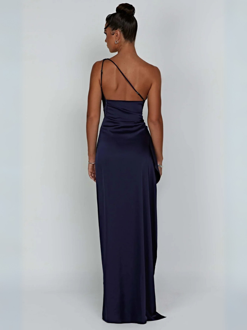 Elegante schouderloze maxi jurk met split - Dames