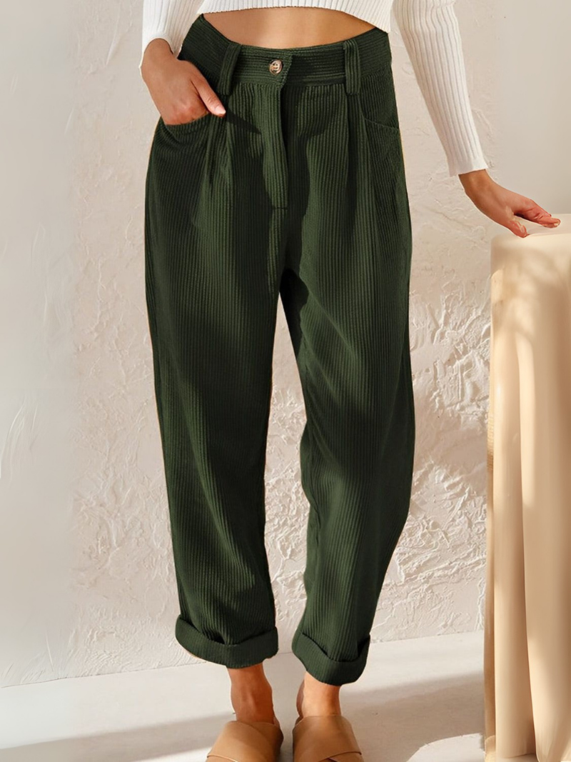 Elegante wijde broek van zachte stof met comfortabele pasvorm – Dames