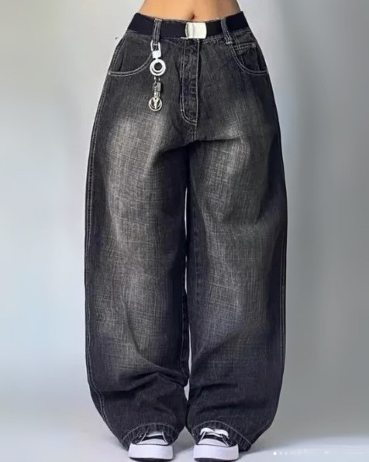 Elegante comfortabele wijde jeans met hoge taille - Dames