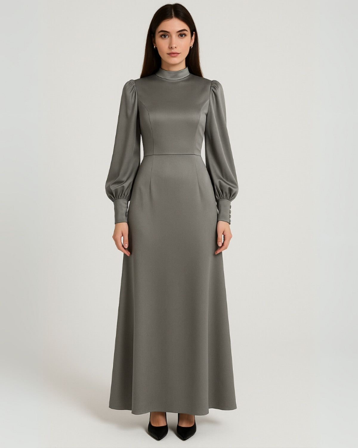 Elegante geplisseerde maxi jurk - Dames