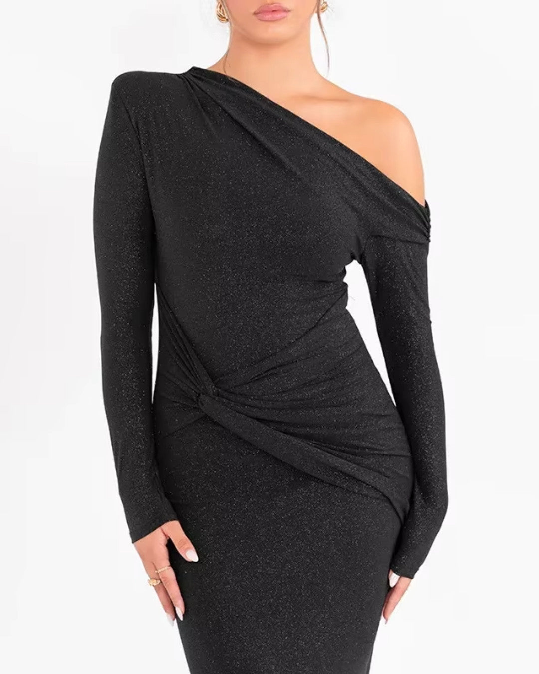 Elegante glitter maxi feestjurk met flatterende pasvorm – Dames