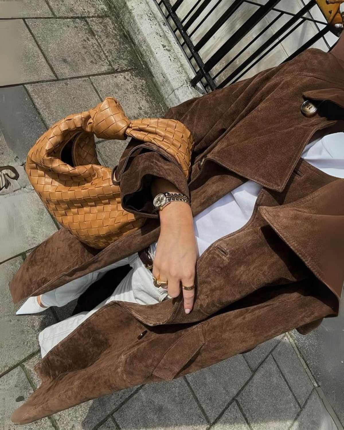Elegante lange oversized trenchcoat van imitatieleer met ceintuur – Dames