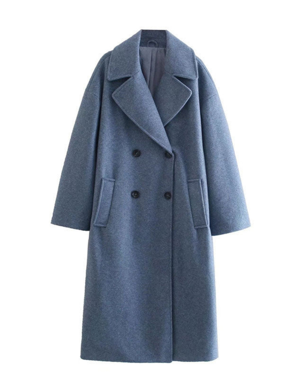 Elegante lange winterjas van hoogwaardige wol – Dames