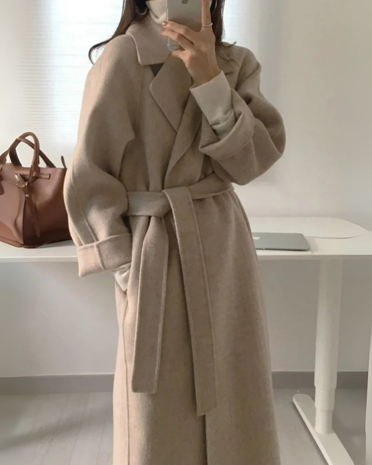 Elegante lange wollen manteljas voor winterdagen – Dames