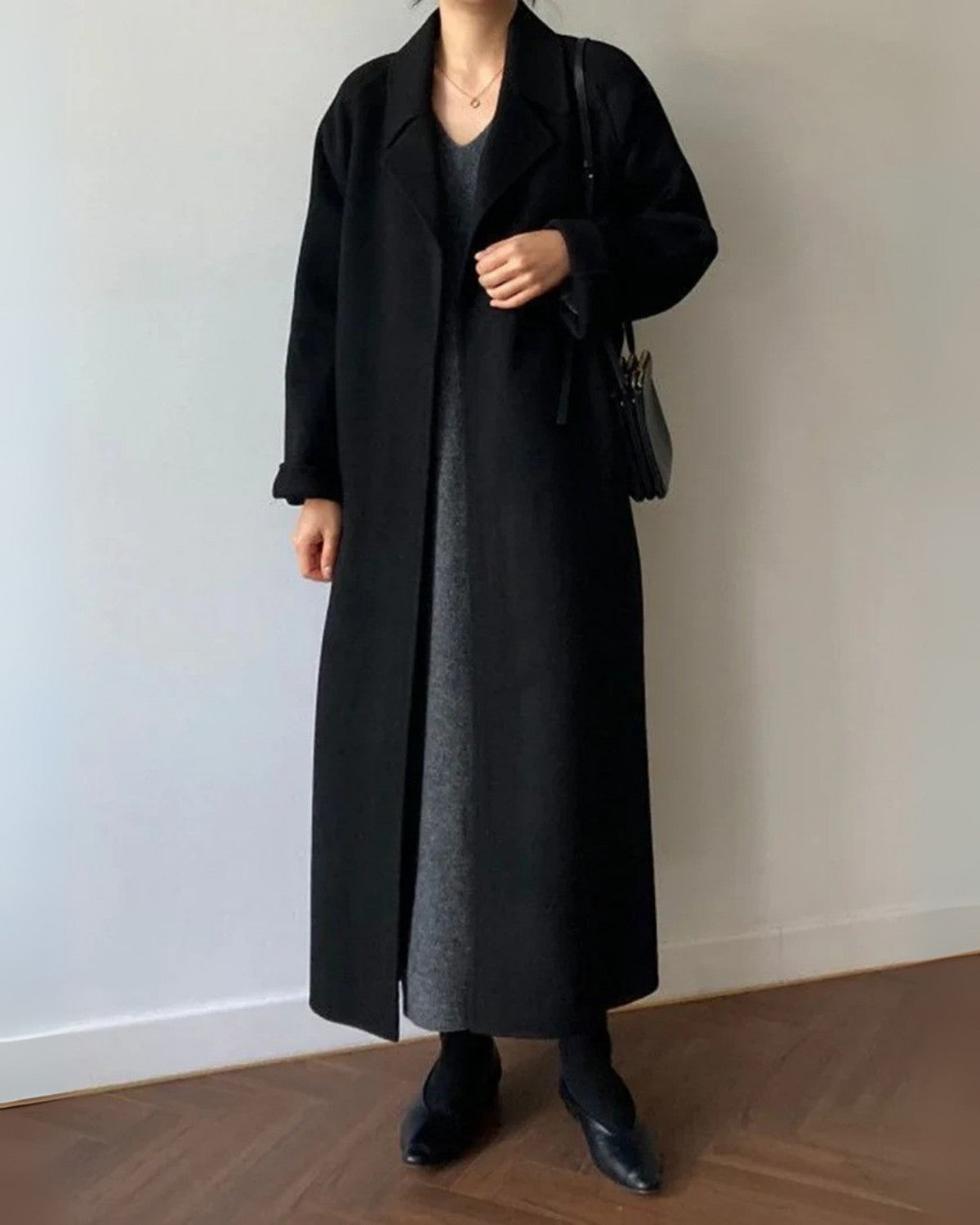 Elegante lange wollen manteljas voor winterdagen – Dames