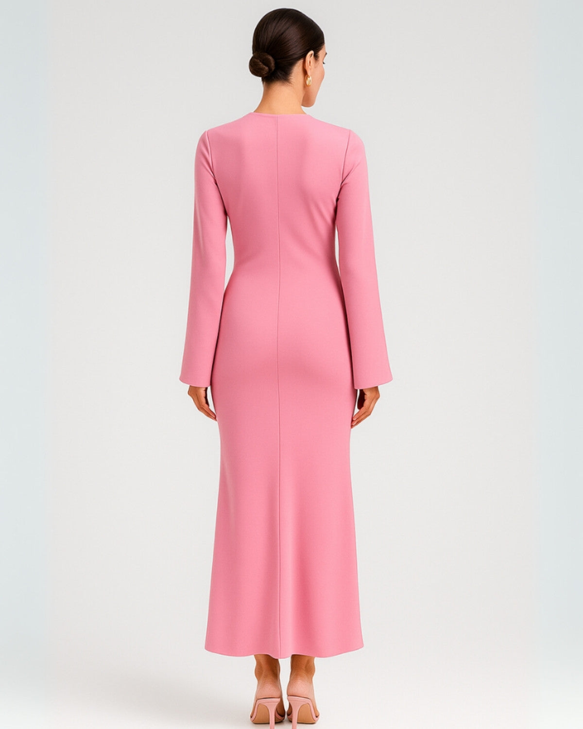 Elegante slanke satijnen maxi jurk voor de zomer – Dames