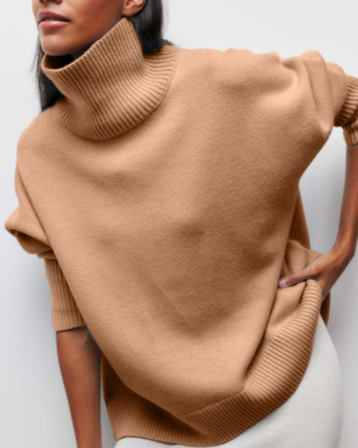 Elegante warme coltrui van wolmix voor herfst en winter – Dames