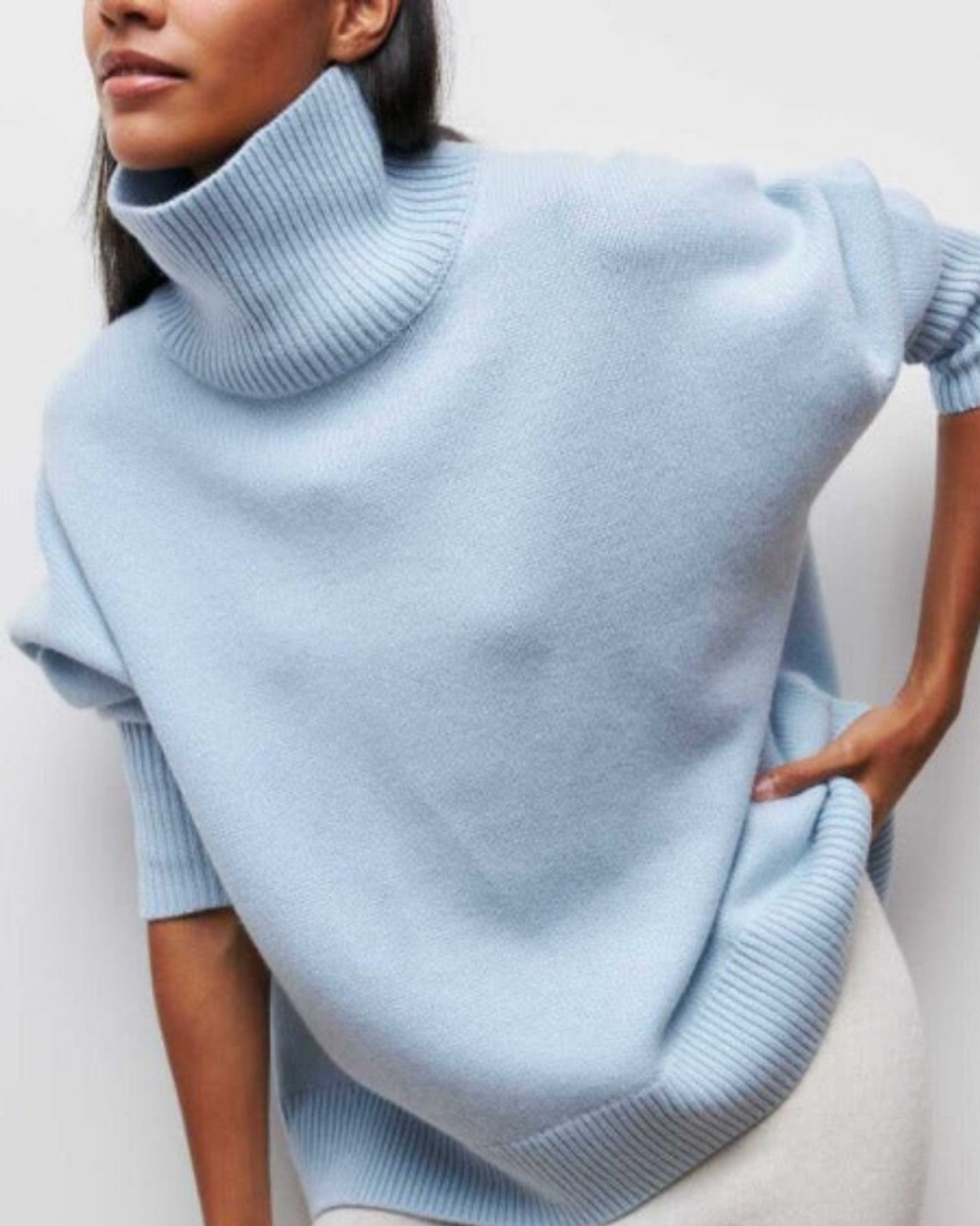 Elegante warme coltrui van wolmix voor herfst en winter – Dames