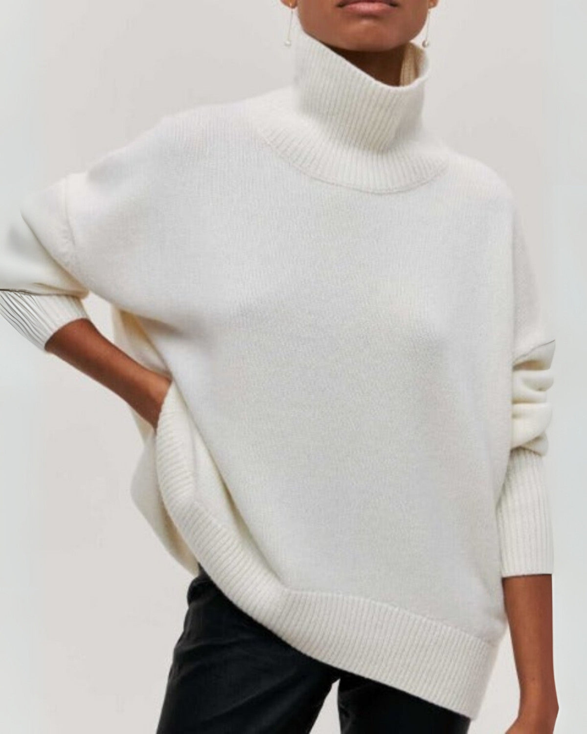 Elegante warme coltrui van wolmix voor herfst en winter – Dames