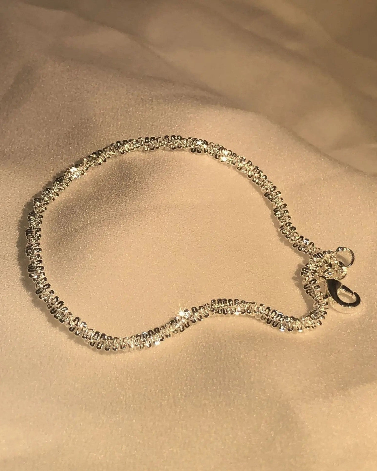 Elegante zilveren armband met sprankelende Rhinestones - Dames