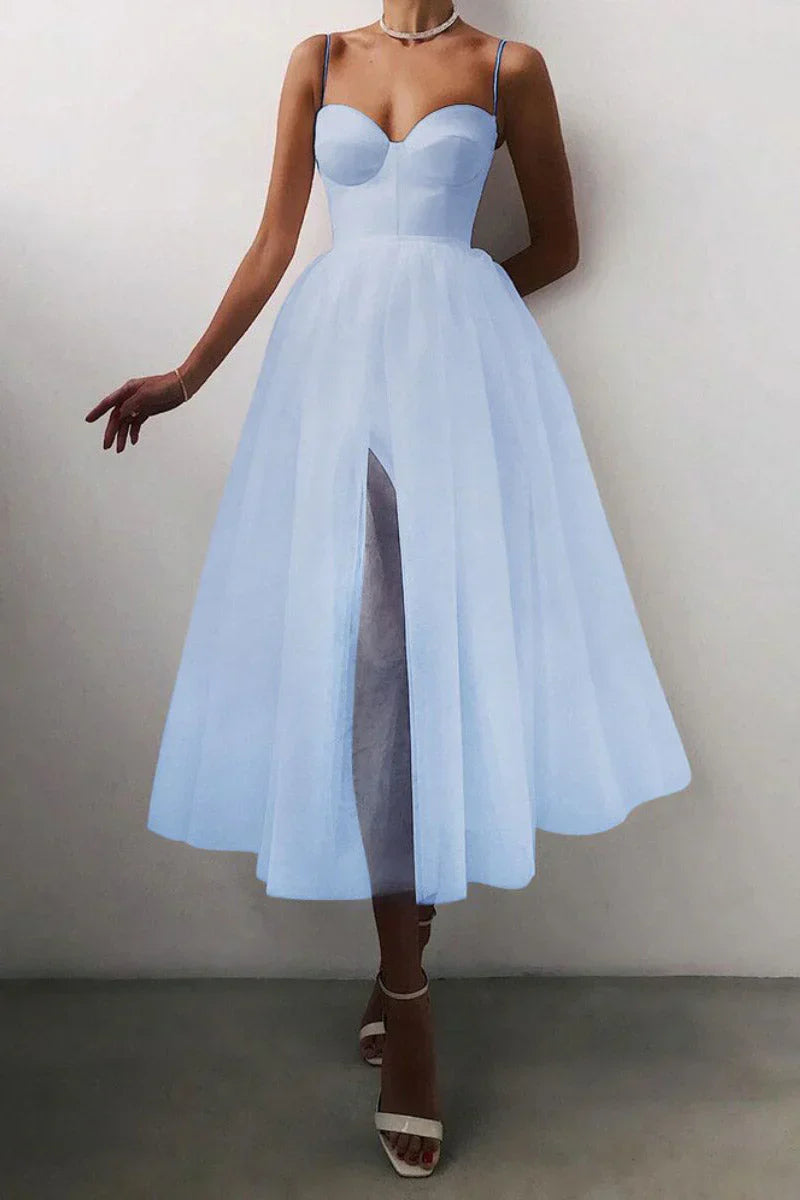 Elegante trouwjurk met spaghettibandjes - Dames