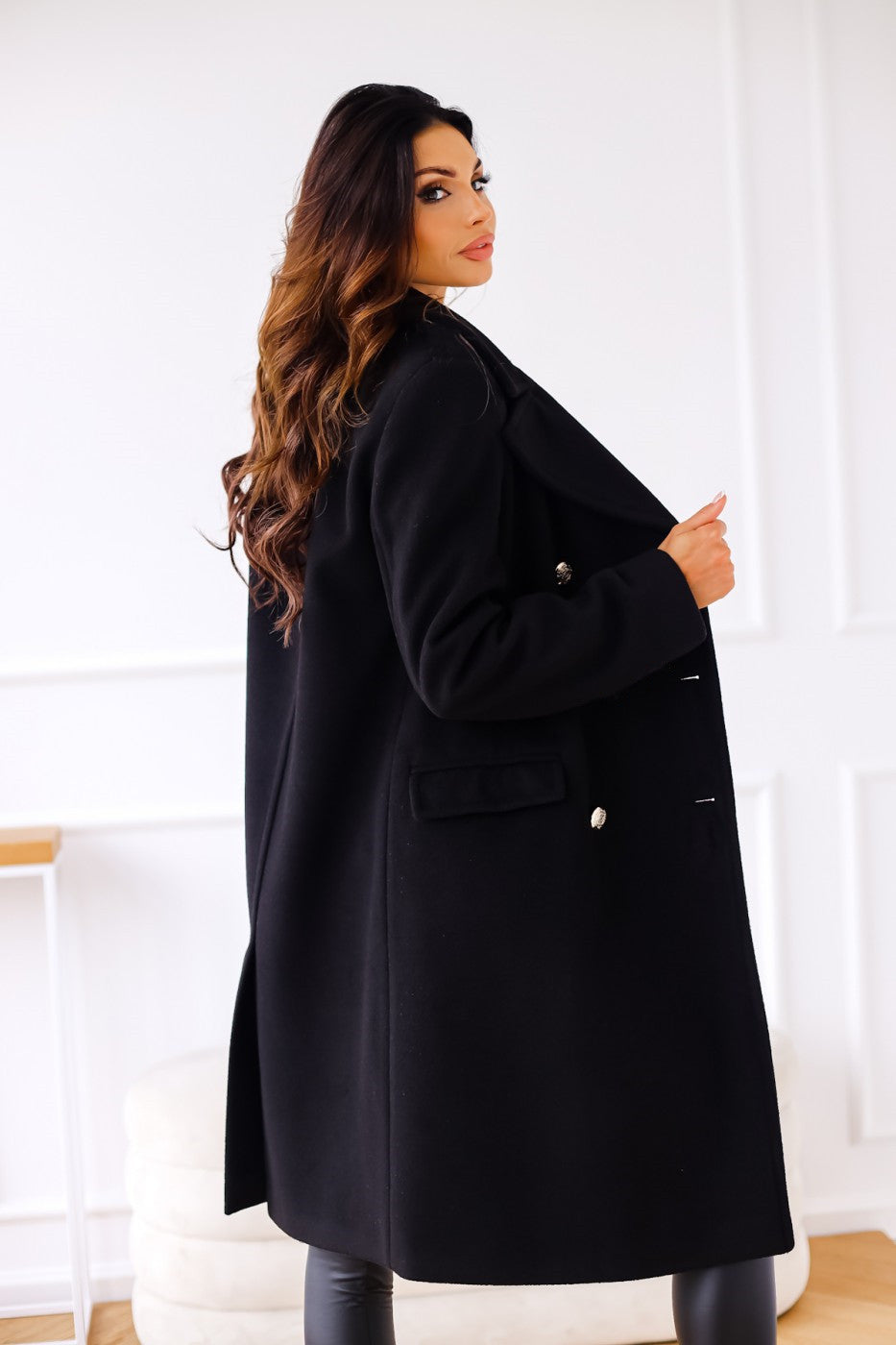 Elegante double-breasted jas met getailleerde pasvorm – Dames