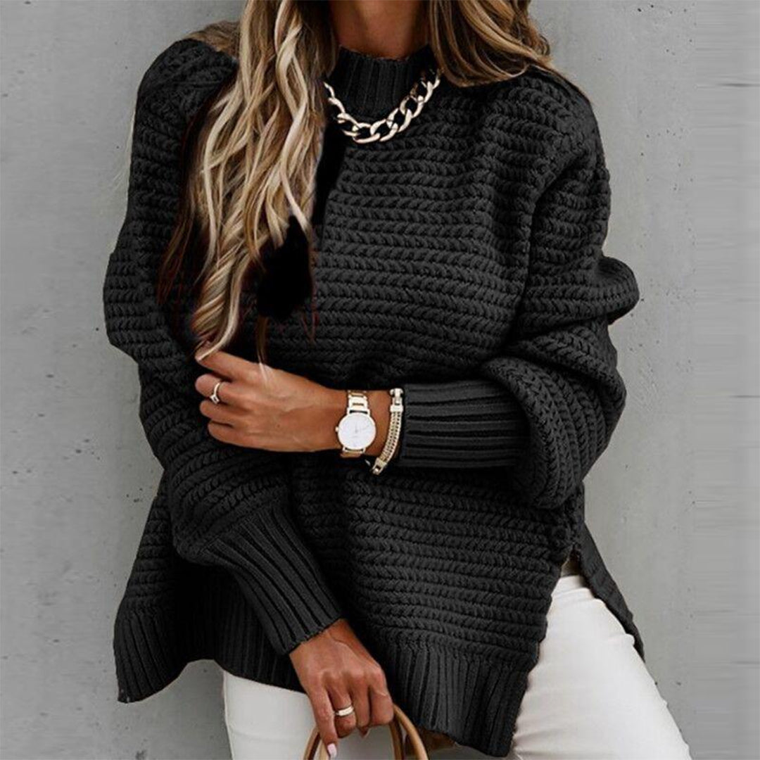 Lange gebreide trui met grof design en warme pasvorm – Dames