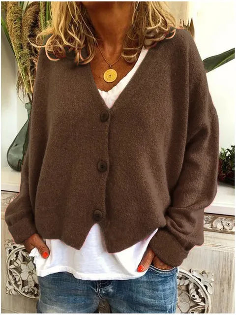 Comfortabel herfst vest met knoopsluiting en lange mouwen – Dames